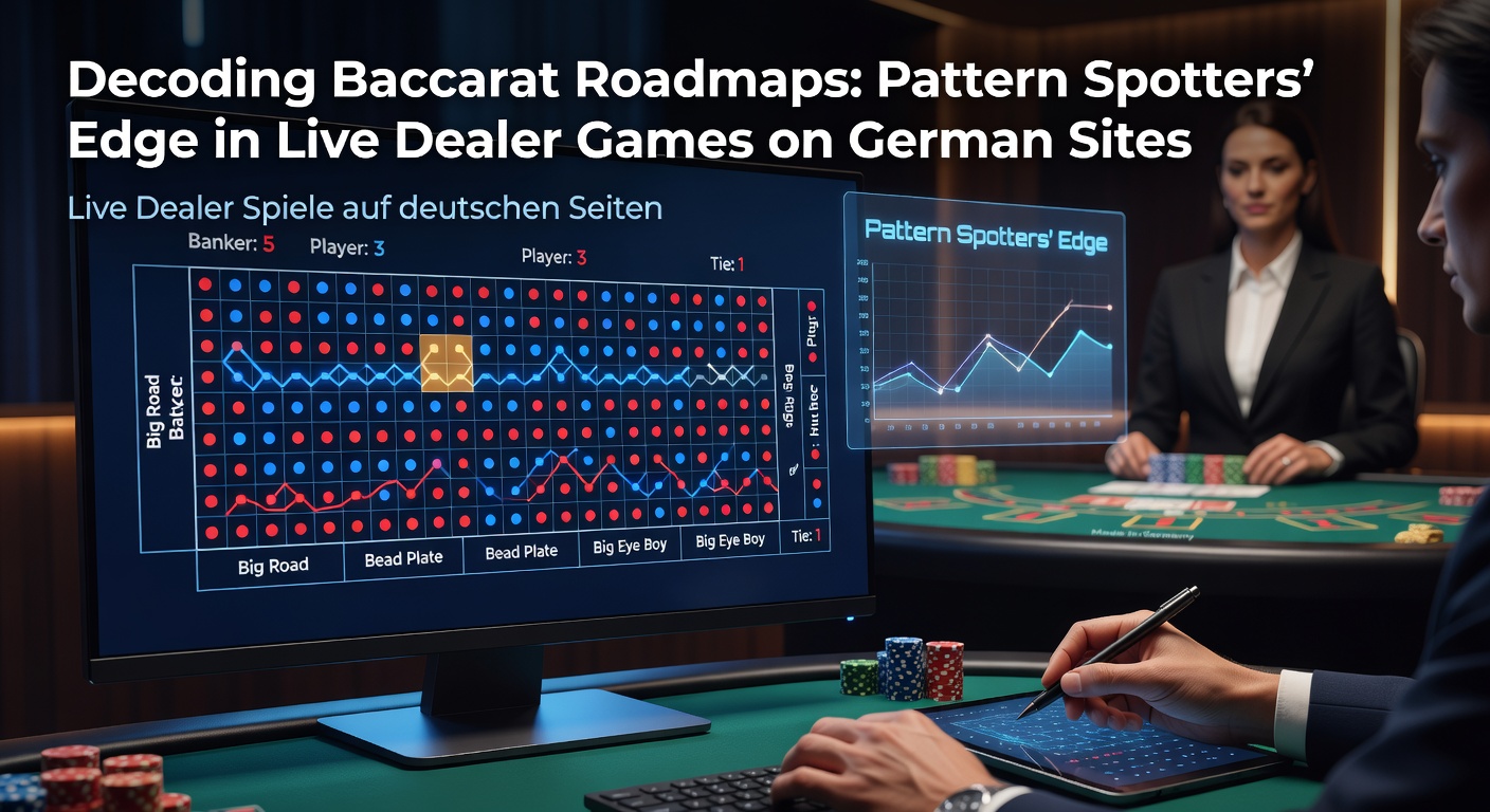 Visuelle Darstellung einer klassischen Baccarat-Big-Roadmap mit roten und blauen Kreisen, die Banker- und Player-Siege markieren