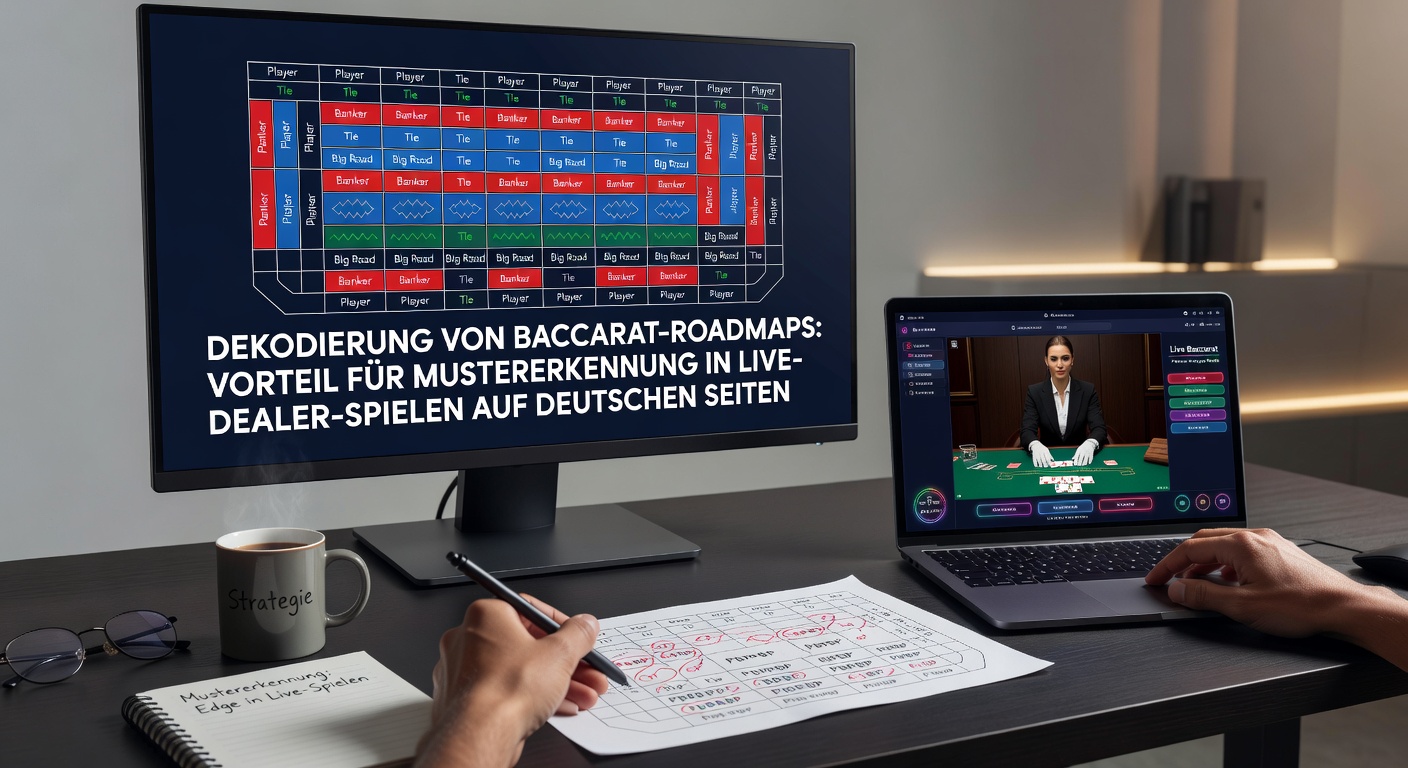 Detaillierte Roadmap mit Big Road, Bead Road und Big Eye Boy, die ein typisches Muster einer langen Banker-Streak und anschließendem Chop zeigen