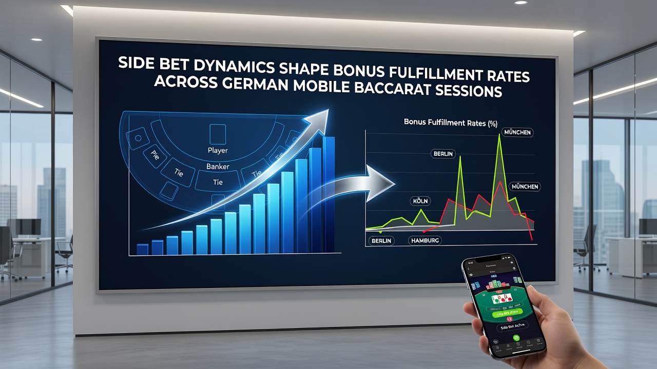 Dashboard-Ansicht einer deutschen mobilen Baccarat-App mit Bonus-Fortschrittsanzeige und Seitenwetten-Statistiken